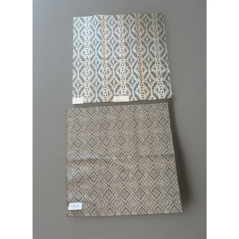 Kravet Guazu Noiri and Gray and White Jacquard Geometric Fabric Samples 25